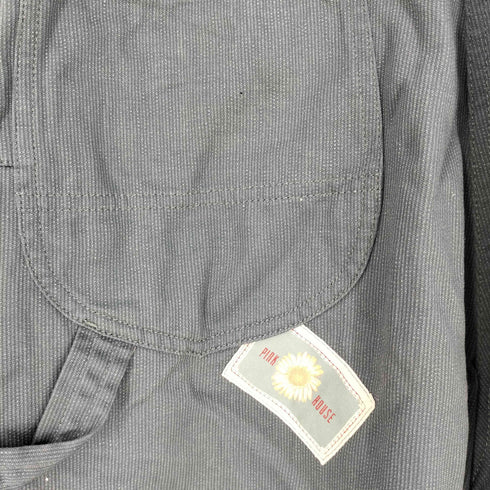 ピンクハウス PINK HOUSE 花刺繍 ロゴ パッチワーク オーバーオール レディース